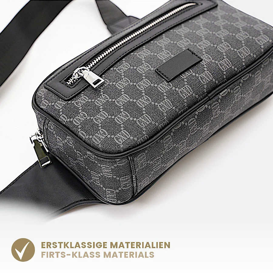 Luxuriöse Designer Herren Brusttasche in stylischem gemusterten Grau
