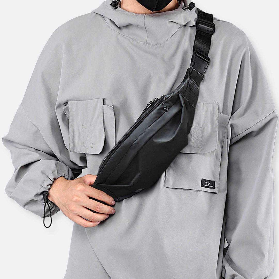 Schwarze wasserdichte Brusttasche für Damen und Herren