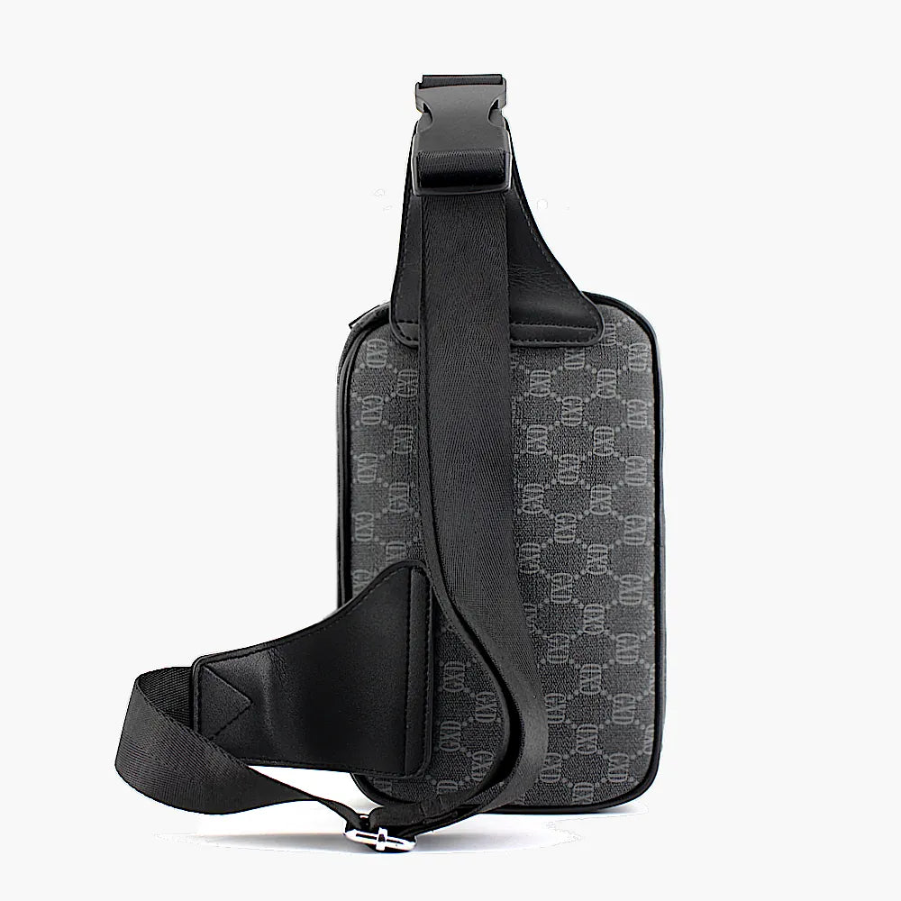 Rückansicht der Sling Bag mit Monogramm für Herren – Avenue Rückenpolsterung