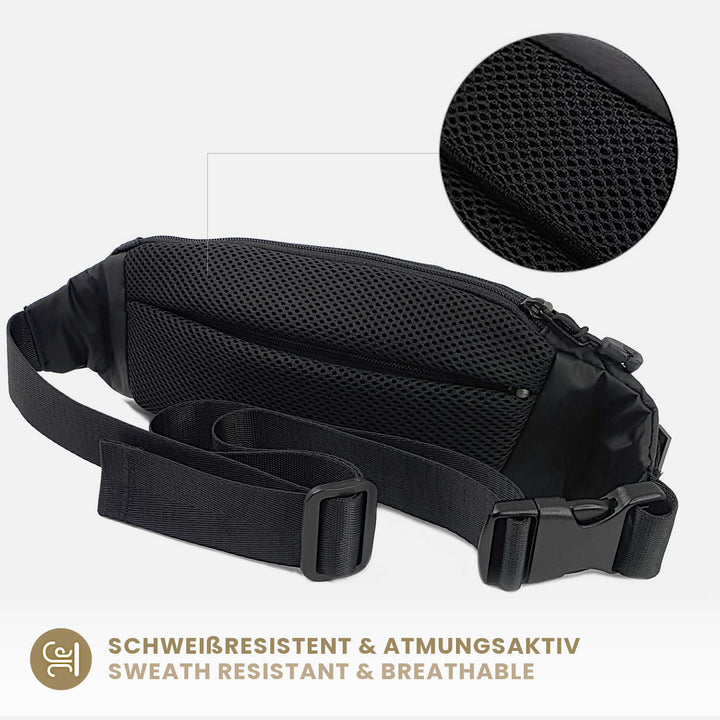 Atmungsaktive schwarze Crossbody Bag für Damen und Herren