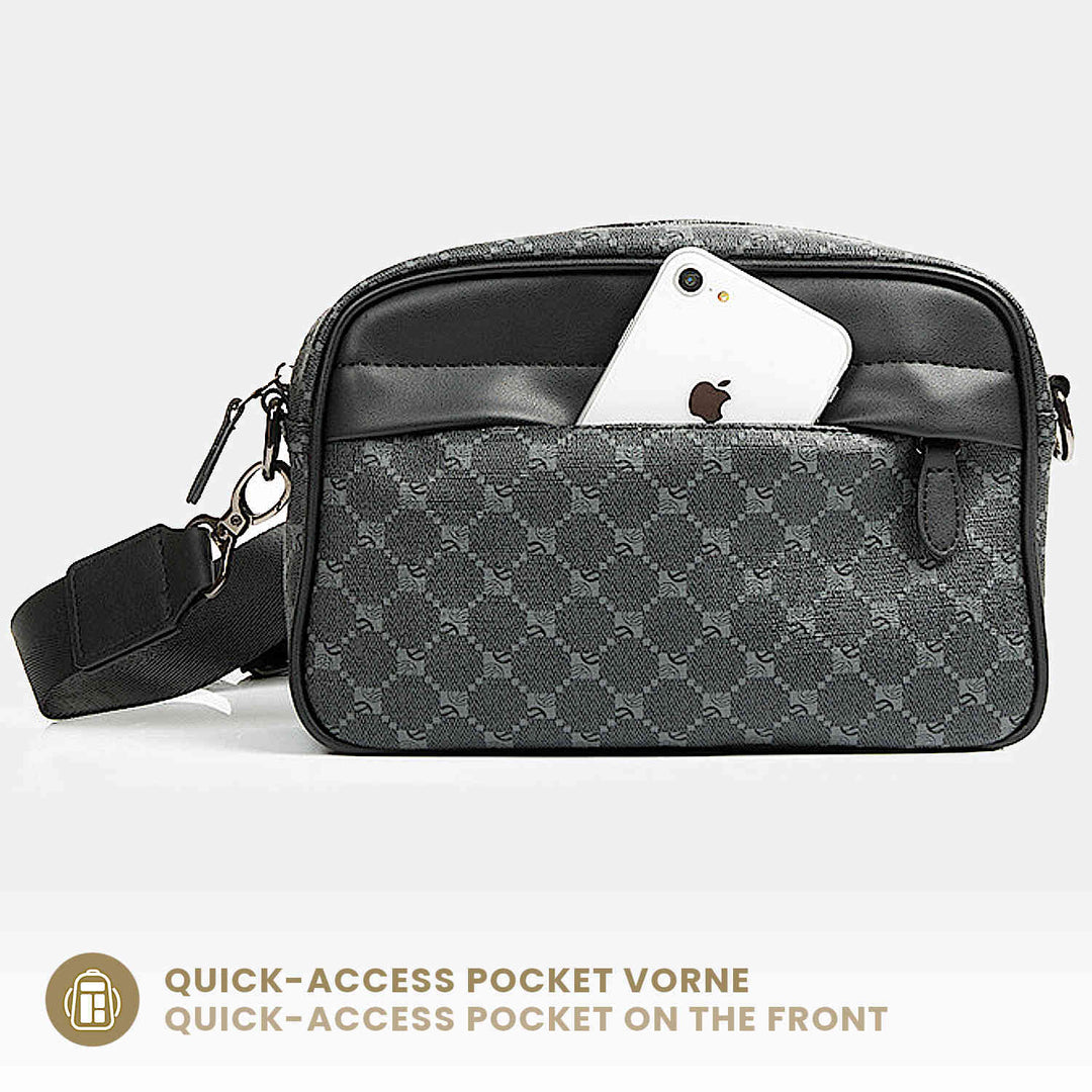 Exklusive Handtasche für Herren mit Damier Muster und Handyfach für schnellen Zugriff