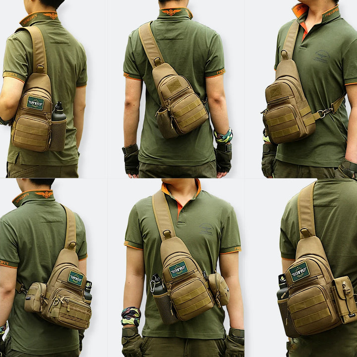 Taktische Brusttasche, Crossbody Bag mit MOLLE und Flaschenhalter "SPECIALIST"