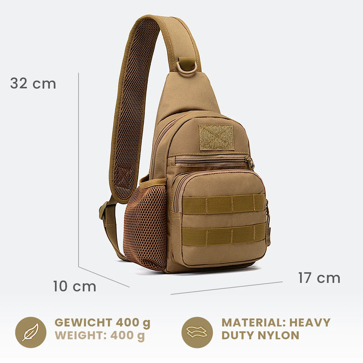 Taktische Brusttasche, Crossbody Bag mit MOLLE und Flaschenhalter "SPECIALIST"