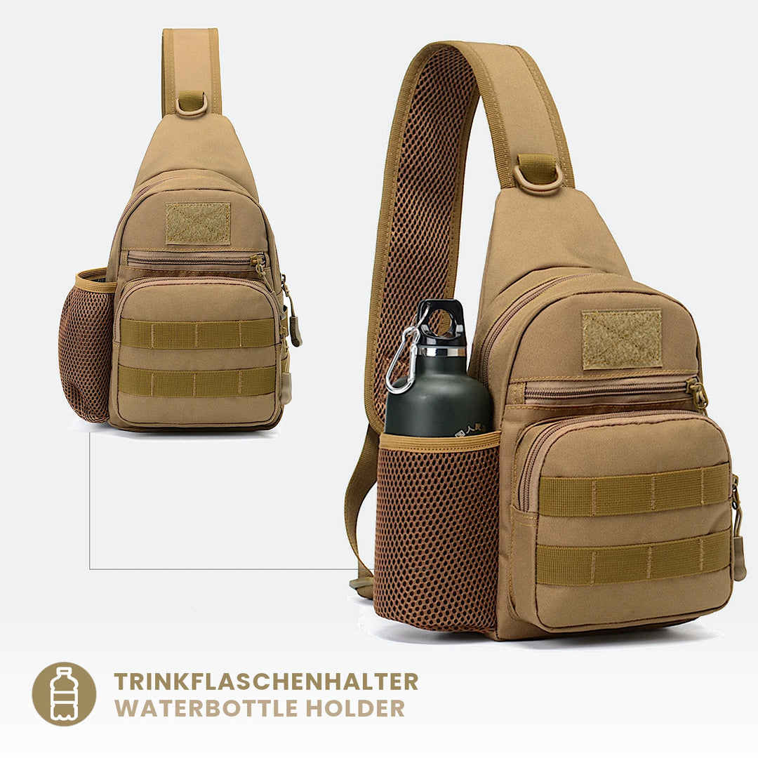 Taktische Brusttasche, Crossbody Bag mit MOLLE und Flaschenhalter "SPECIALIST"