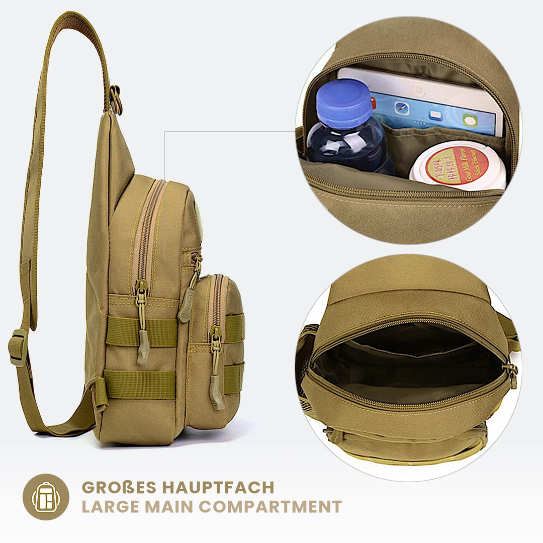 Taktische Brusttasche, Crossbody Bag mit MOLLE und Flaschenhalter "SPECIALIST"