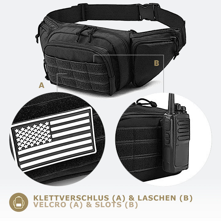 Taktische Bauchtasche mit MOLLE und Holster "TROOPER"