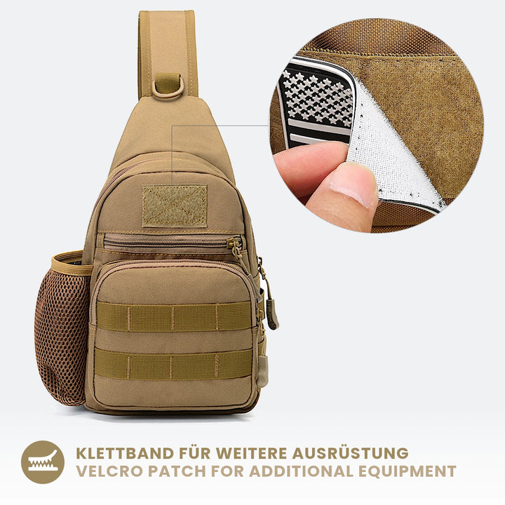 Taktische Brusttasche, Crossbody Bag mit MOLLE und Flaschenhalter "SPECIALIST"