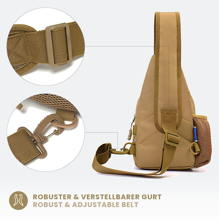 Taktische Brusttasche, Crossbody Bag mit MOLLE und Flaschenhalter "SPECIALIST"