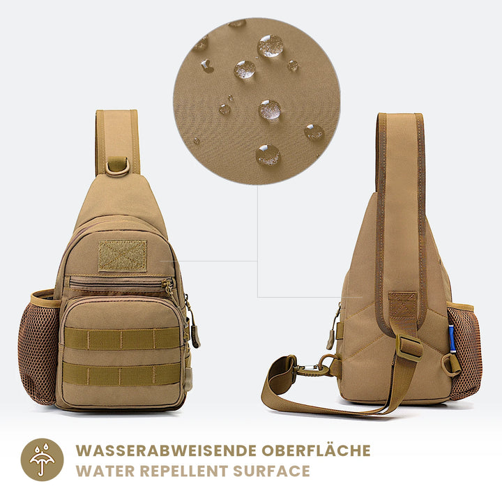 Taktische Brusttasche, Crossbody Bag mit MOLLE und Flaschenhalter "SPECIALIST"